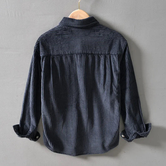 Camicia da uomo taglie forti in cotone a righe spesse