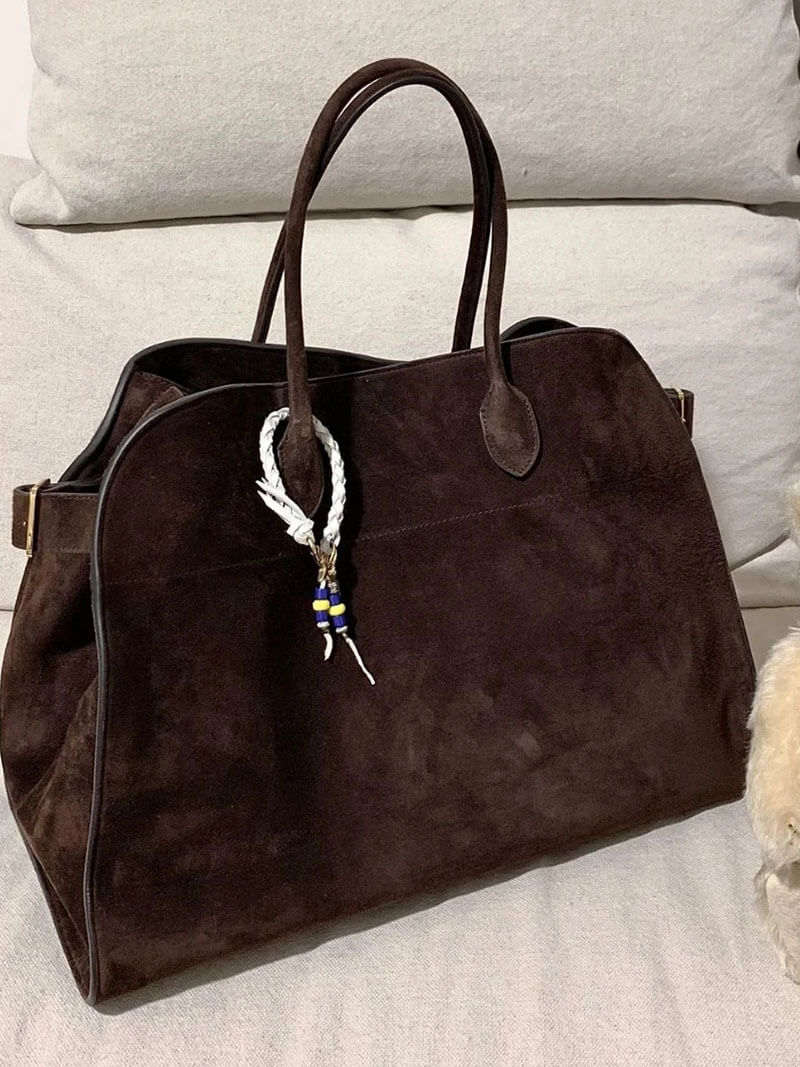 Damen-Vintage-Tasche aus veganem Leder, 38 × 28 × 23 cm