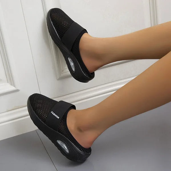 Drune Damen Slip-On-Slipper aus Mesh mit strukturierter Sohle