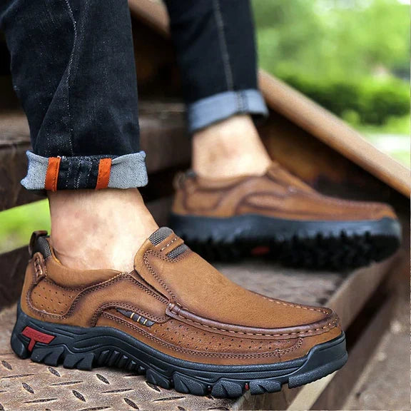 Drune | Herren-Laufschuhe aus Leder, leicht, atmungsaktiv, Freizeitschuhe zum Hineinschlüpfen
