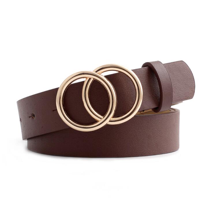 Beltona - Damen-Ledergürtel mit O-Ring-Schnalle
