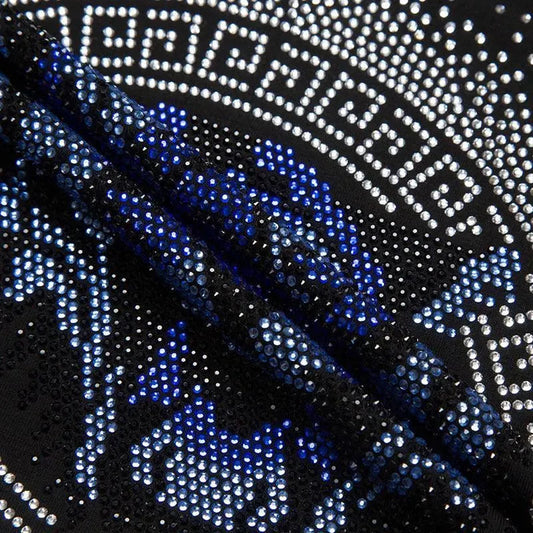 Maglietta da uomo con motivo a testa di tigre e decorazioni in strass