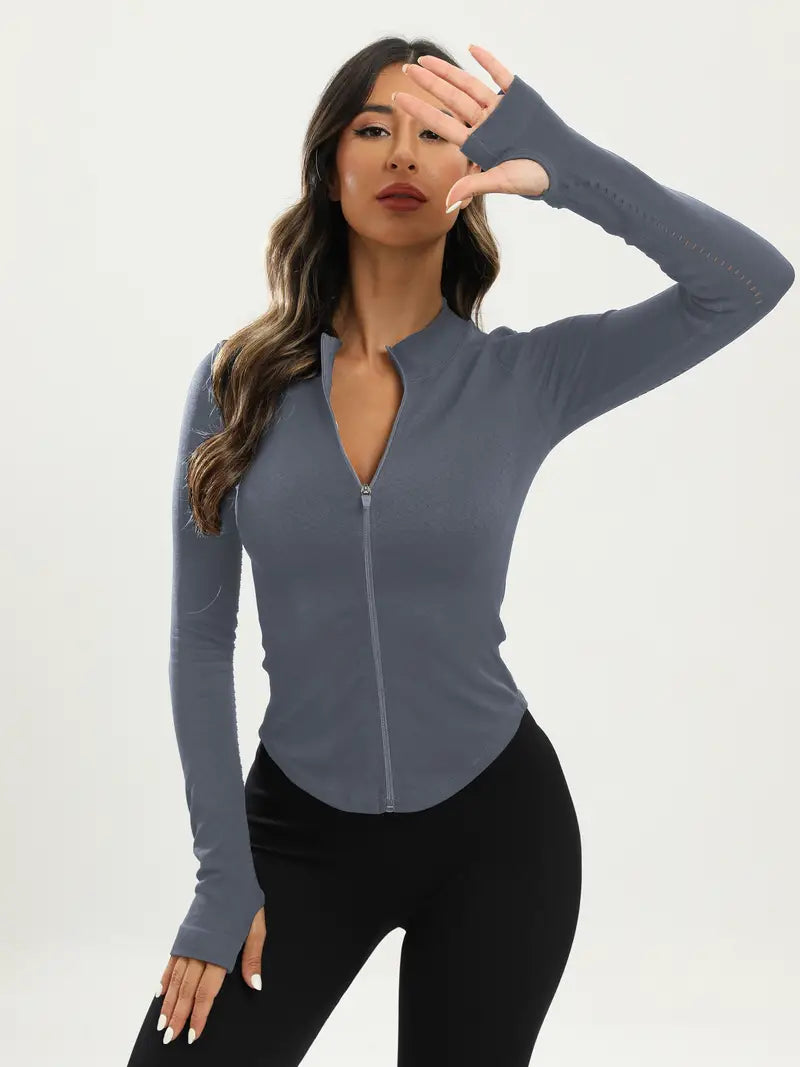 Drune | Schwarze Damen Yoga Jacke | Slim Fit und Bequem