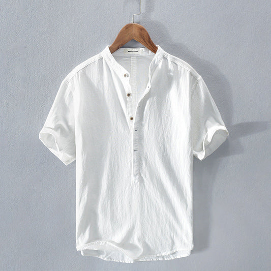 Camicia da uomo in lino: camicia estiva leggera con maniche corte
