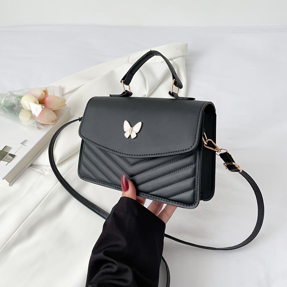 Drune | Modische einfarbige Schultertasche und Umhängetasche