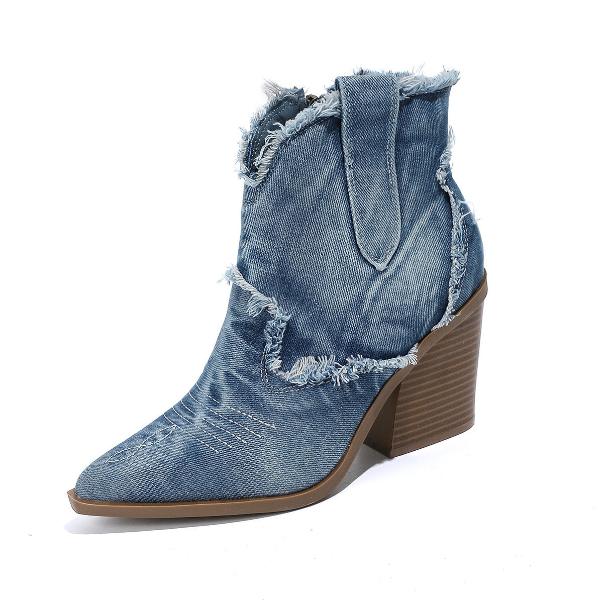 Drune | Damen Trendy Spitzes-Toe Western Cowboy-Stiefel Bequeme Stiefeletten