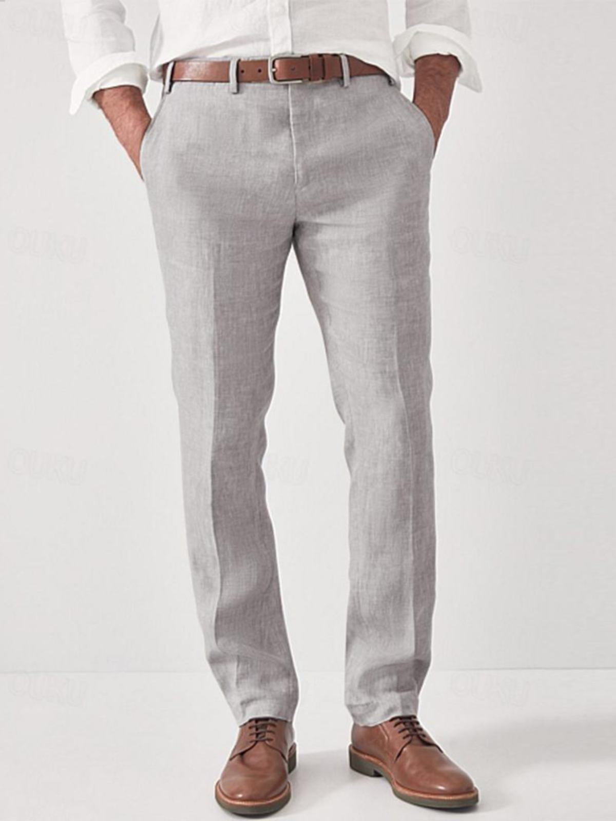 Drune | Herren Chino Hose Schwarze Stoffhose