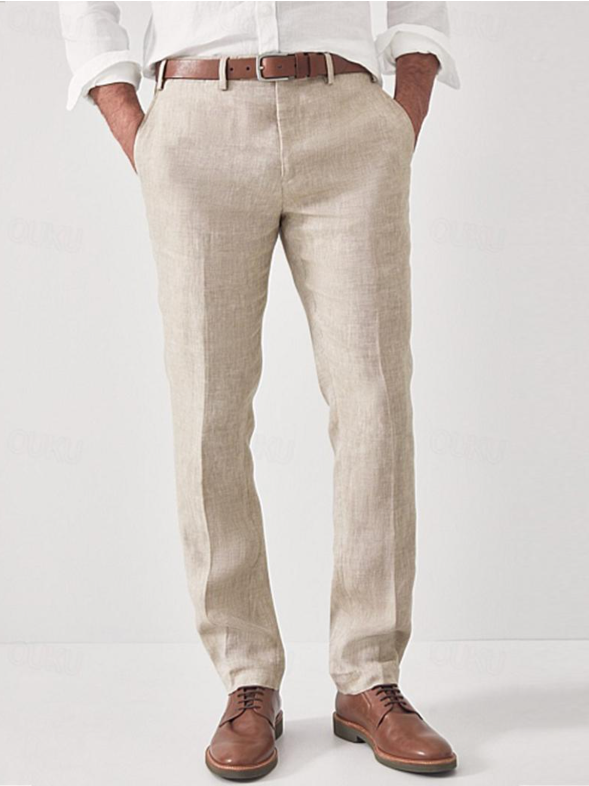 Drune | Herren Chino Hose Schwarze Stoffhose