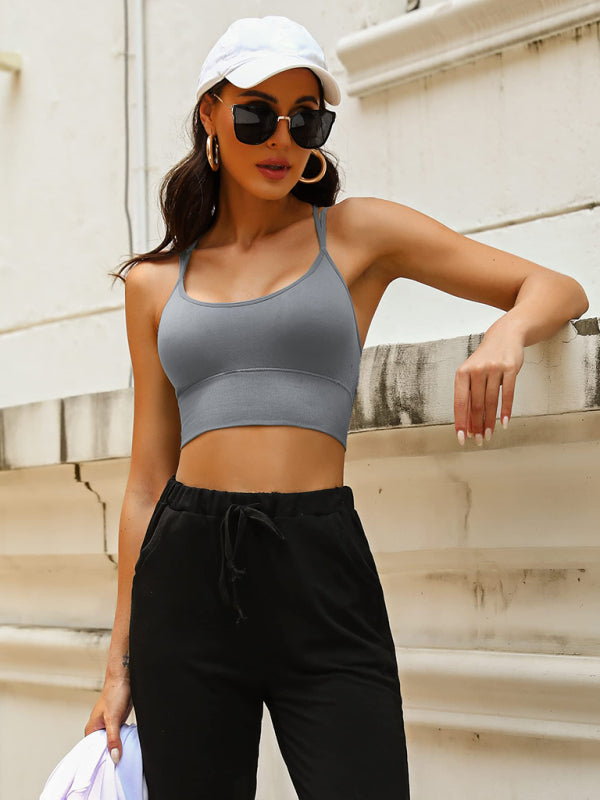 Drune | 3er Pack Damen Sport Bh Gepolstert Crisscross Yoga Bh Nahtlos Mittel Impact Fitness Activewear