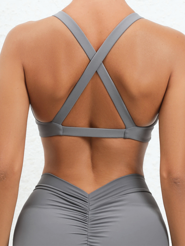 Drune | Enganliegend schnelltrocknender Sport Yoga-BH für Outdoor-Laufen Cross-Back Fitness-Unterwäsche
