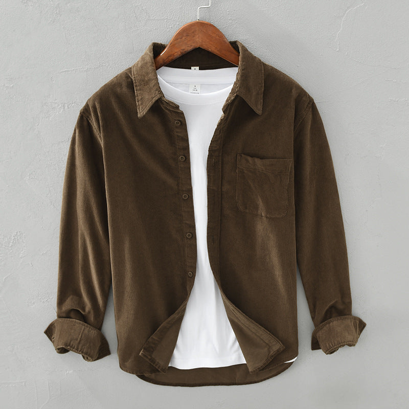 Camicia da uomo in velluto a coste in stile retrò: elegante, versatile e comoda