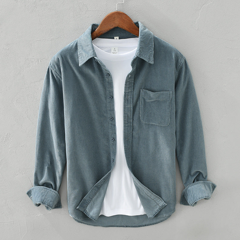 Camicia da uomo in velluto a coste in stile retrò: elegante, versatile e comoda