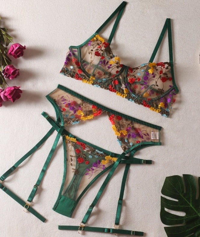 Drune | 3-teiliges Französisches Lingerie-Set für sinnliche Eleganz