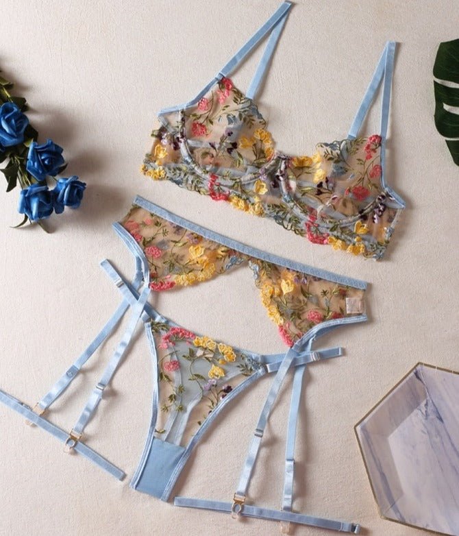 Drune | 3-teiliges Französisches Lingerie-Set für sinnliche Eleganz