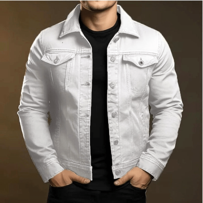 Giacca in denim da uomo: giacca di jeans elegante, look casual e alla moda