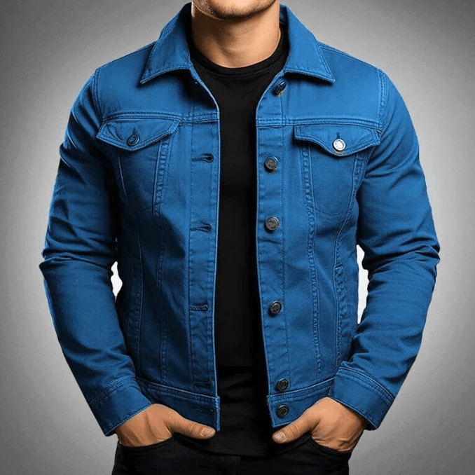 Giacca in denim da uomo: giacca di jeans elegante, look casual e alla moda