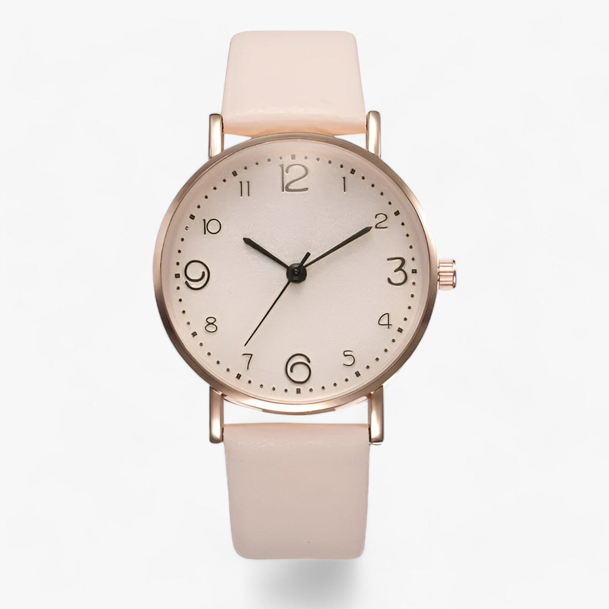 Drune - Klassische Runde Armbanduhr Lederarmband