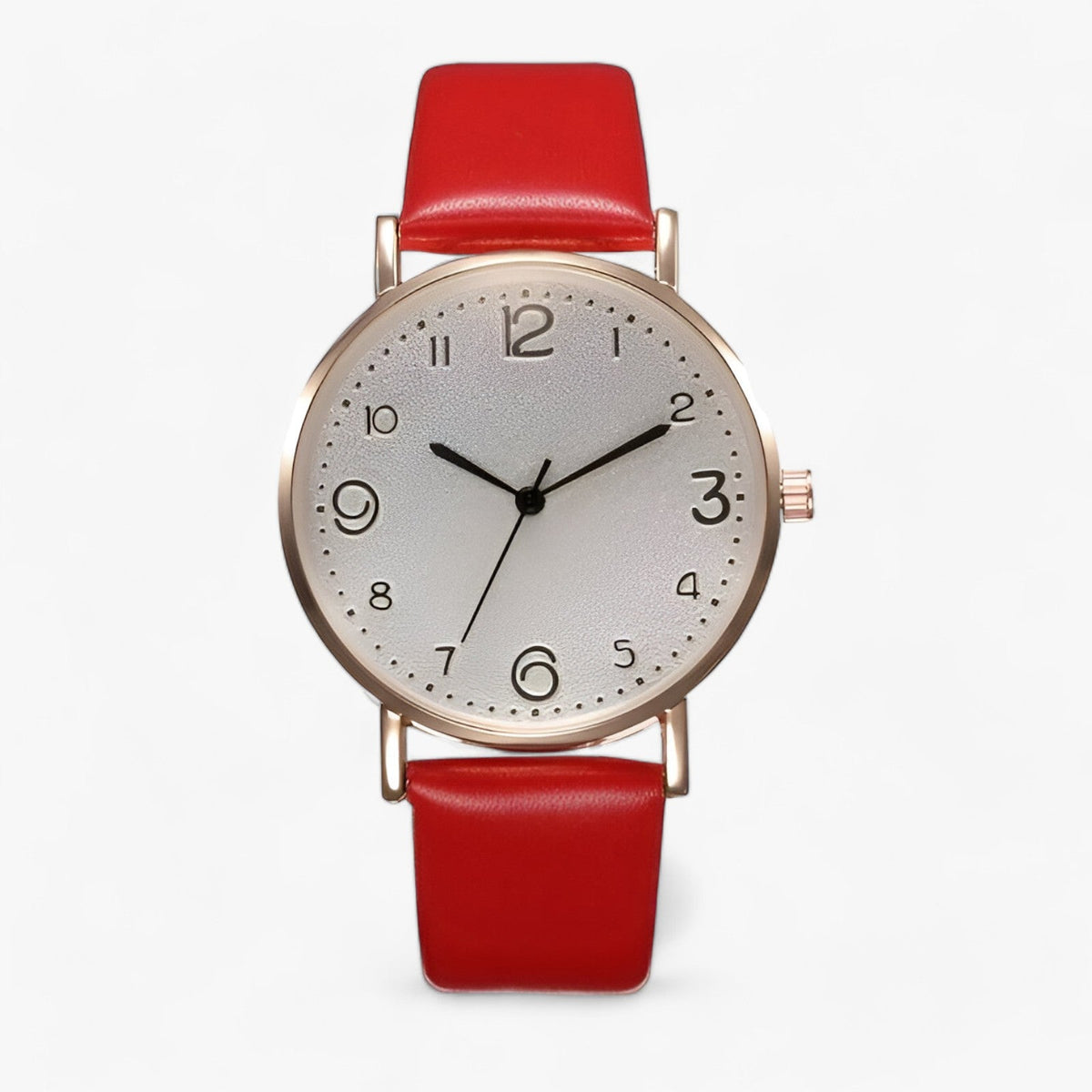 Drune - Klassische Runde Armbanduhr Lederarmband