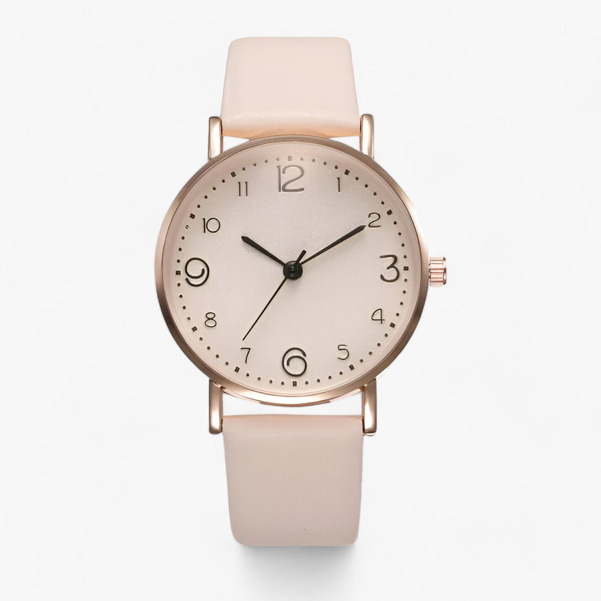 Drune - Klassische Runde Armbanduhr Lederarmband