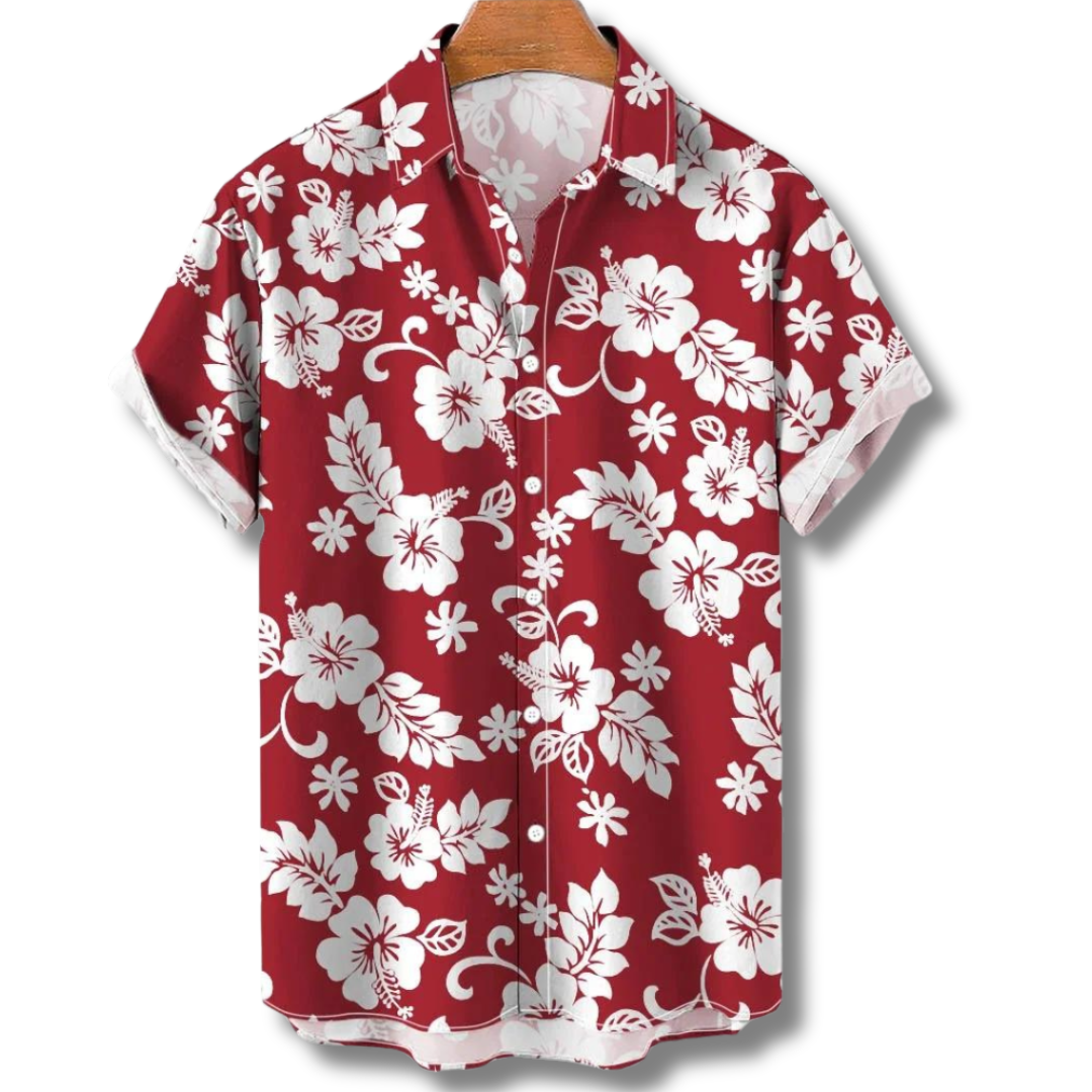 Camicia estiva da uomo in stile hawaiano