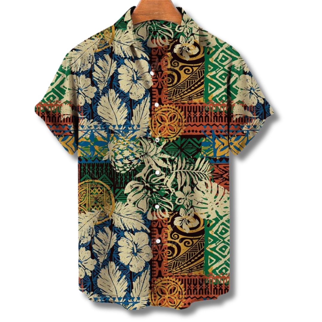 Camicia estiva da uomo in stile hawaiano