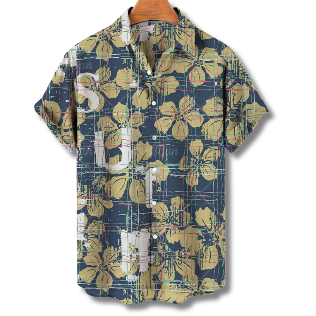 Camicia estiva da uomo in stile hawaiano