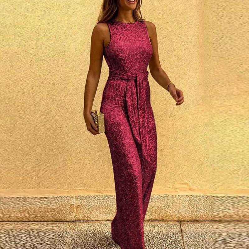 Damen-Glitzer-Jumpsuit mit Paillettenstoff