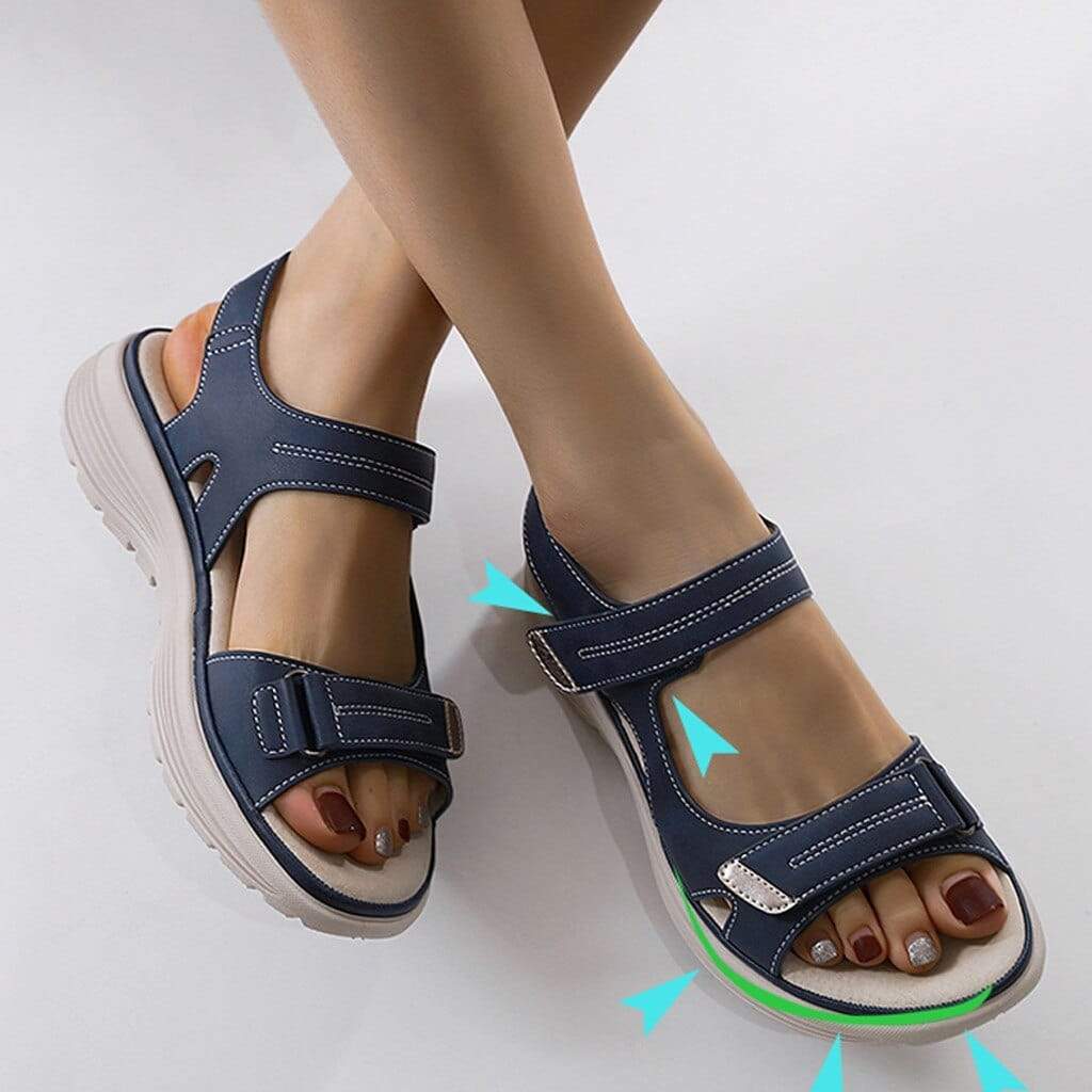 Drune Damen Komfort-Sandalen mit verstellbaren Riemen und Profilsohle