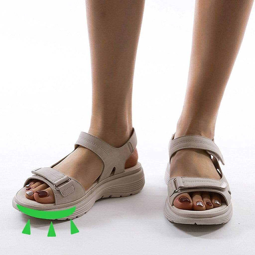 Drune Damen Komfort-Sandalen mit verstellbaren Riemen und Profilsohle